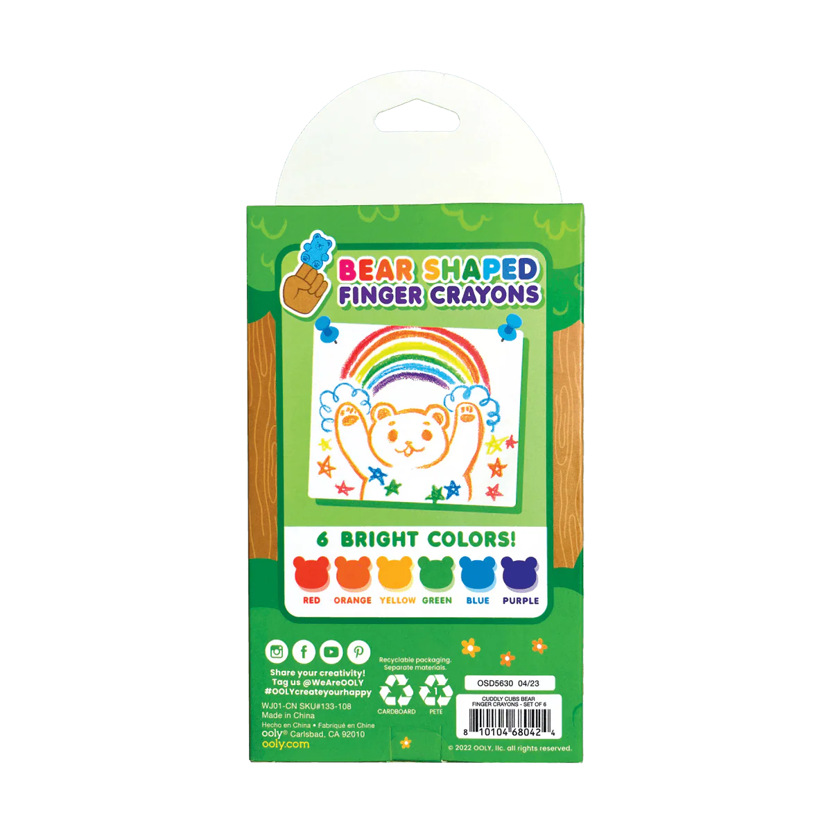 Cuddly Cubs Bear Finger Crayons - Set of 6 by OOLY - Image 8
