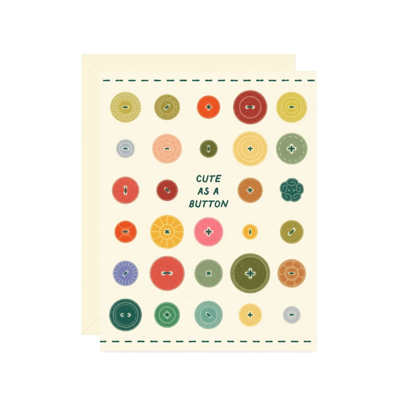 Cute As A Button Baby Card by Wallflower Paper & Party