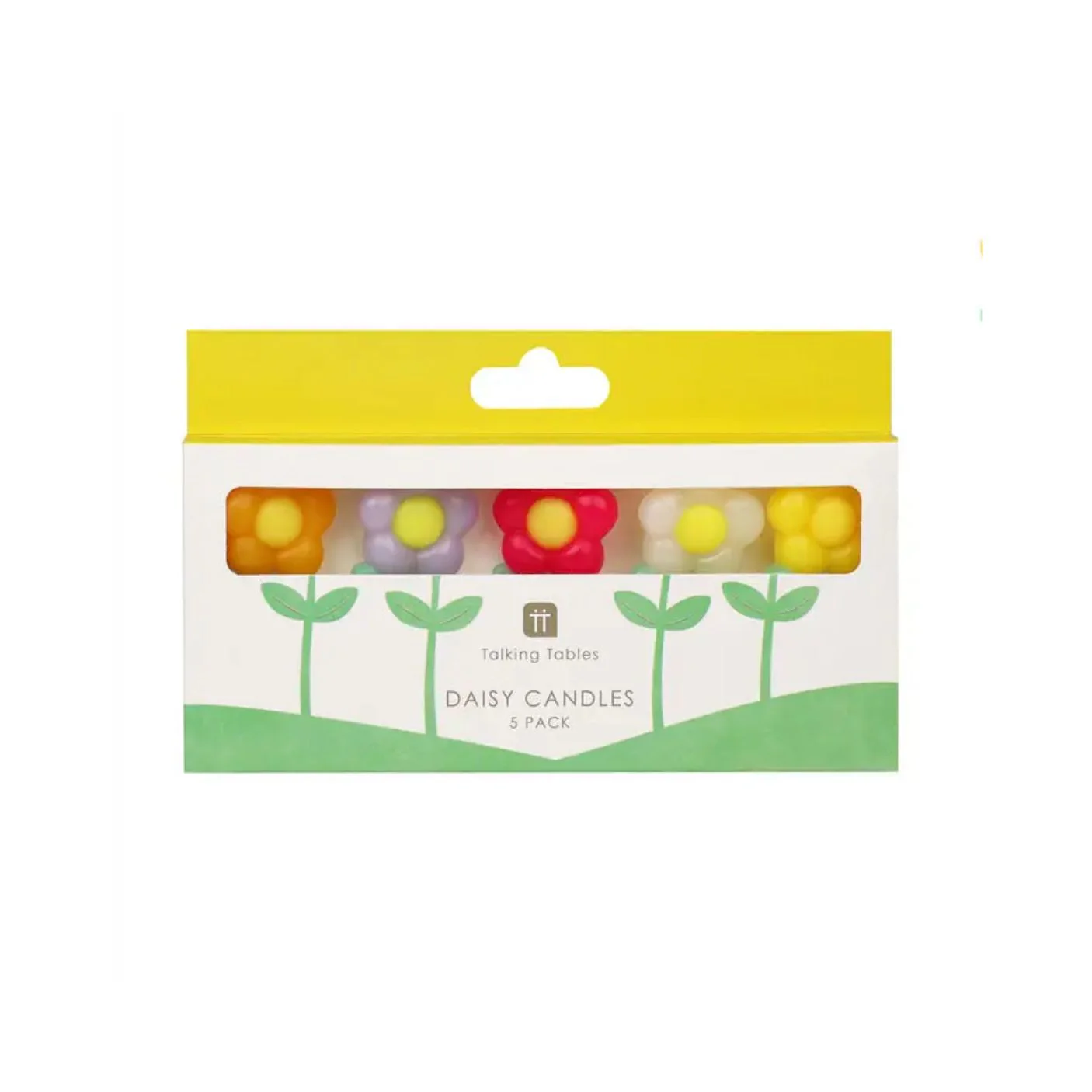 Daisy Multi Colored Birthday Candles - Set of 5 by Talking Tables