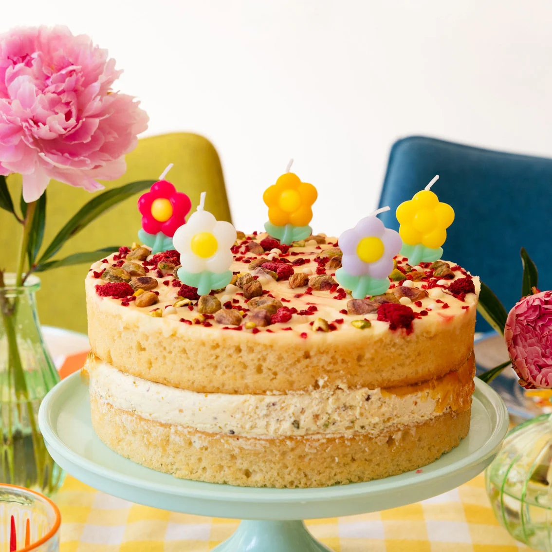 Daisy Multi Colored Birthday Candles - Set of 5 by Talking Tables - Image 3