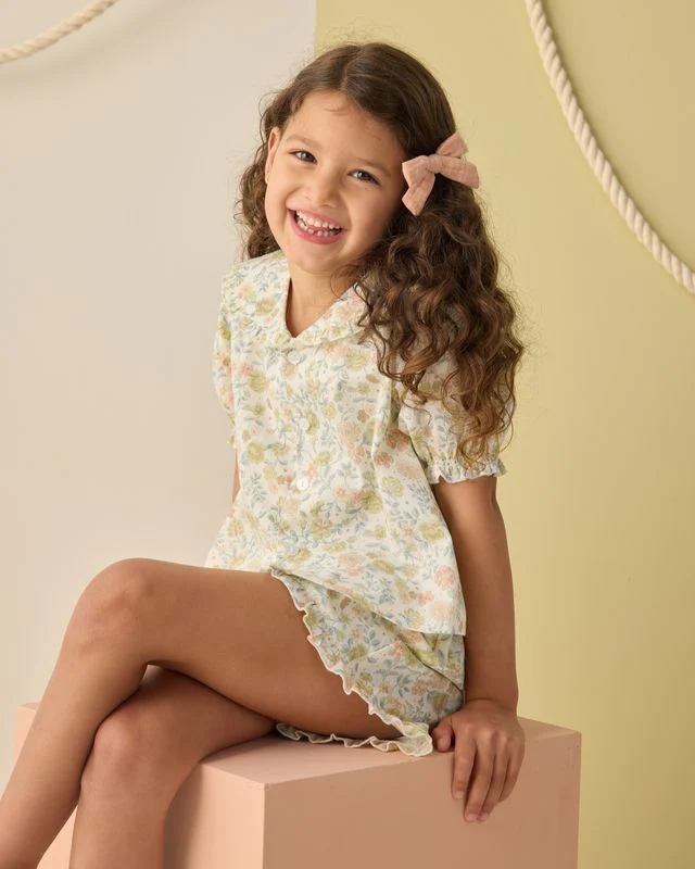 Delilah Pajama Set - Citron Bloom by Rylee + Cru - Image 2