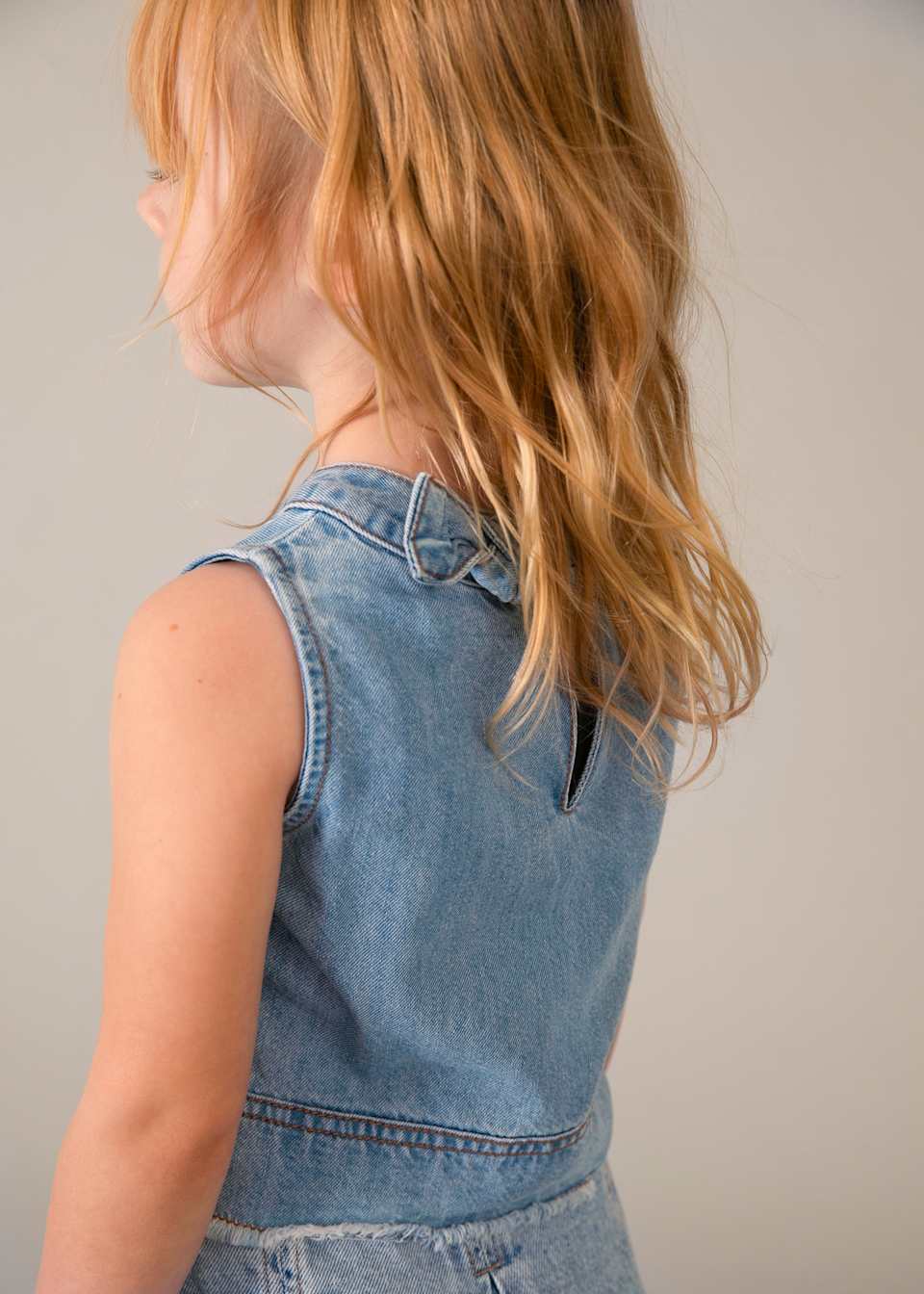 Denim Bow Top - Light Blue by Mayoral - Image 3