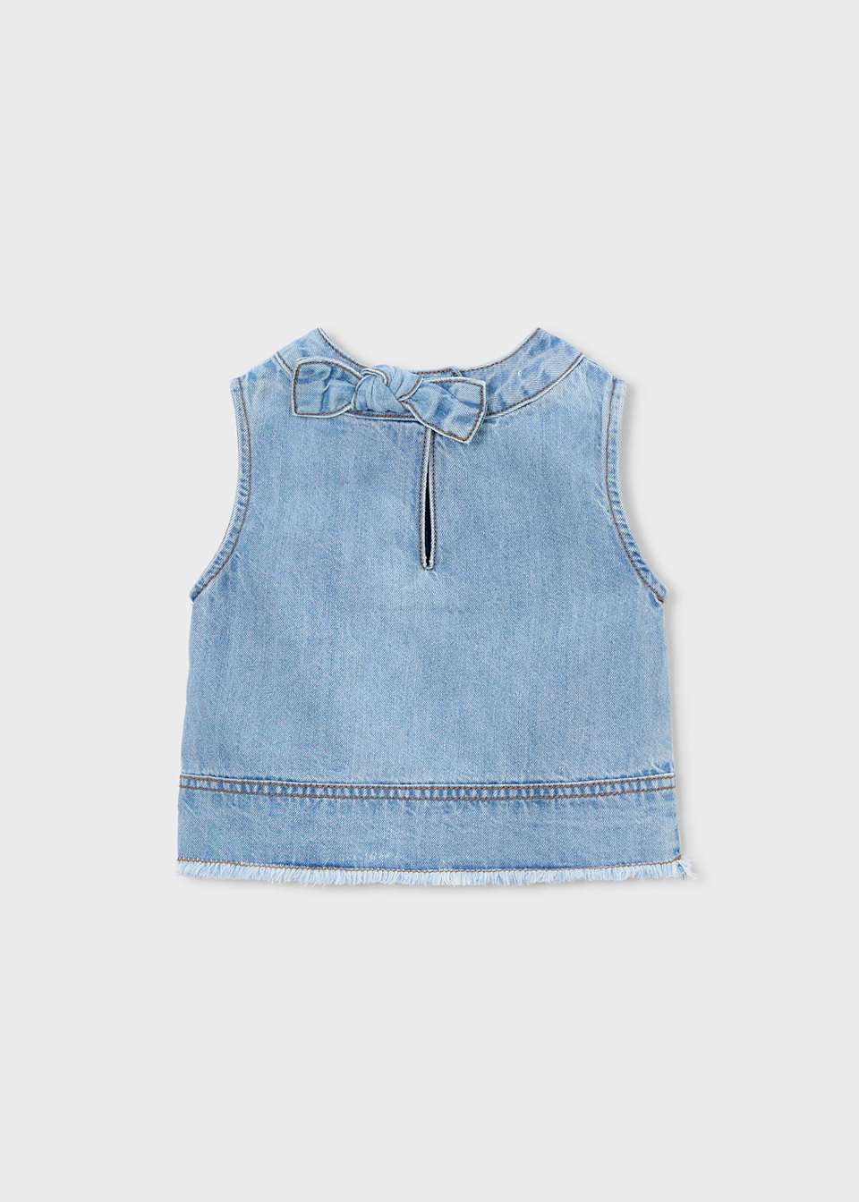 Denim Bow Top - Light Blue by Mayoral - Image 5