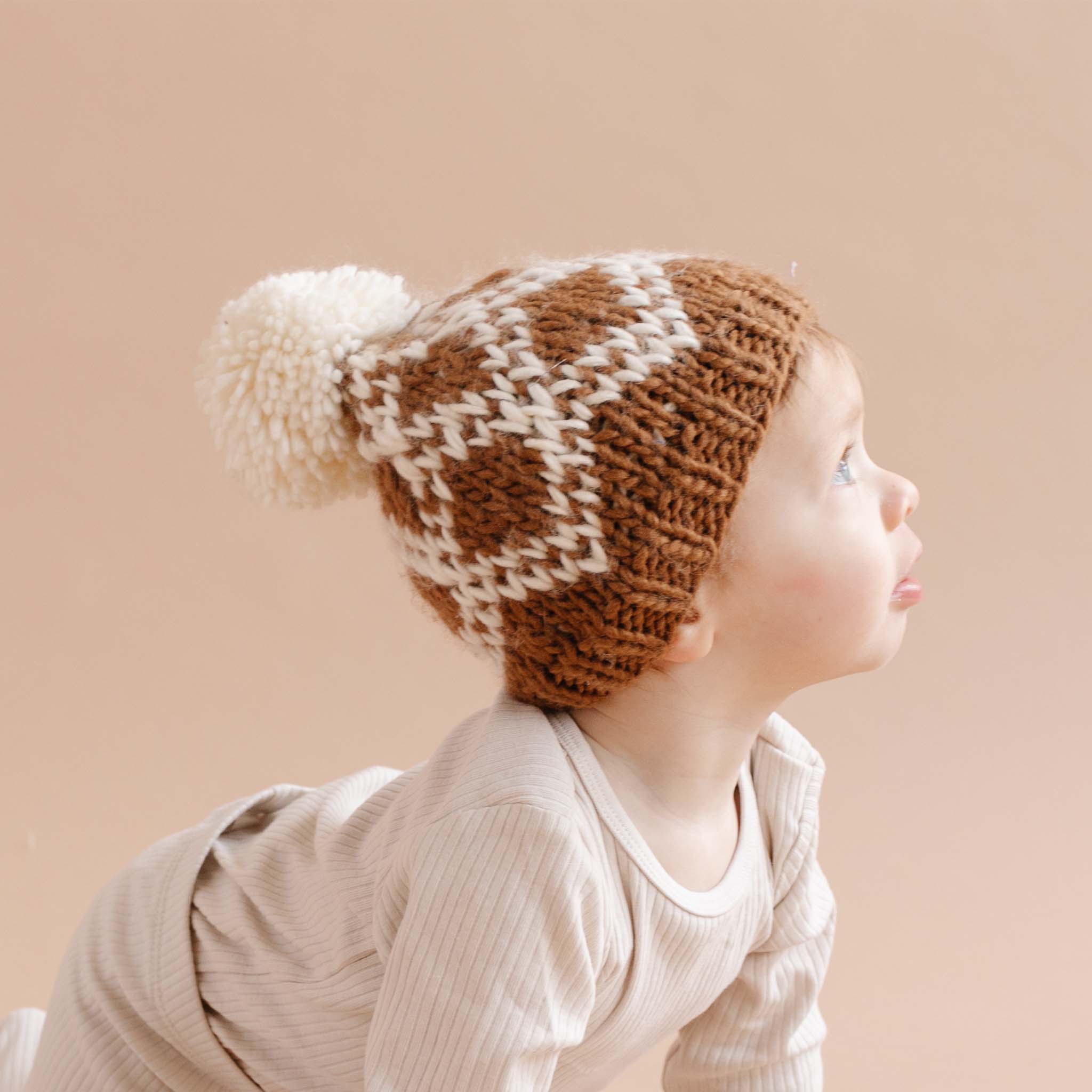 Diamond Faire Isle Hand Knit Hat - Walnut by The Blueberry Hill - Image 2