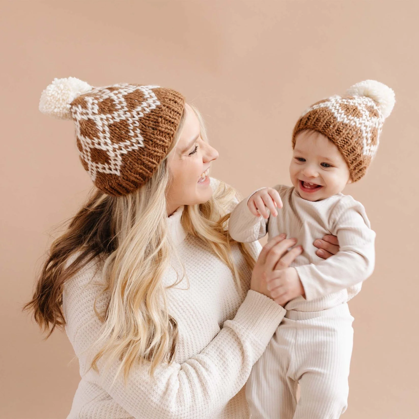 Diamond Faire Isle Hand Knit Hat - Walnut by The Blueberry Hill - Image 3