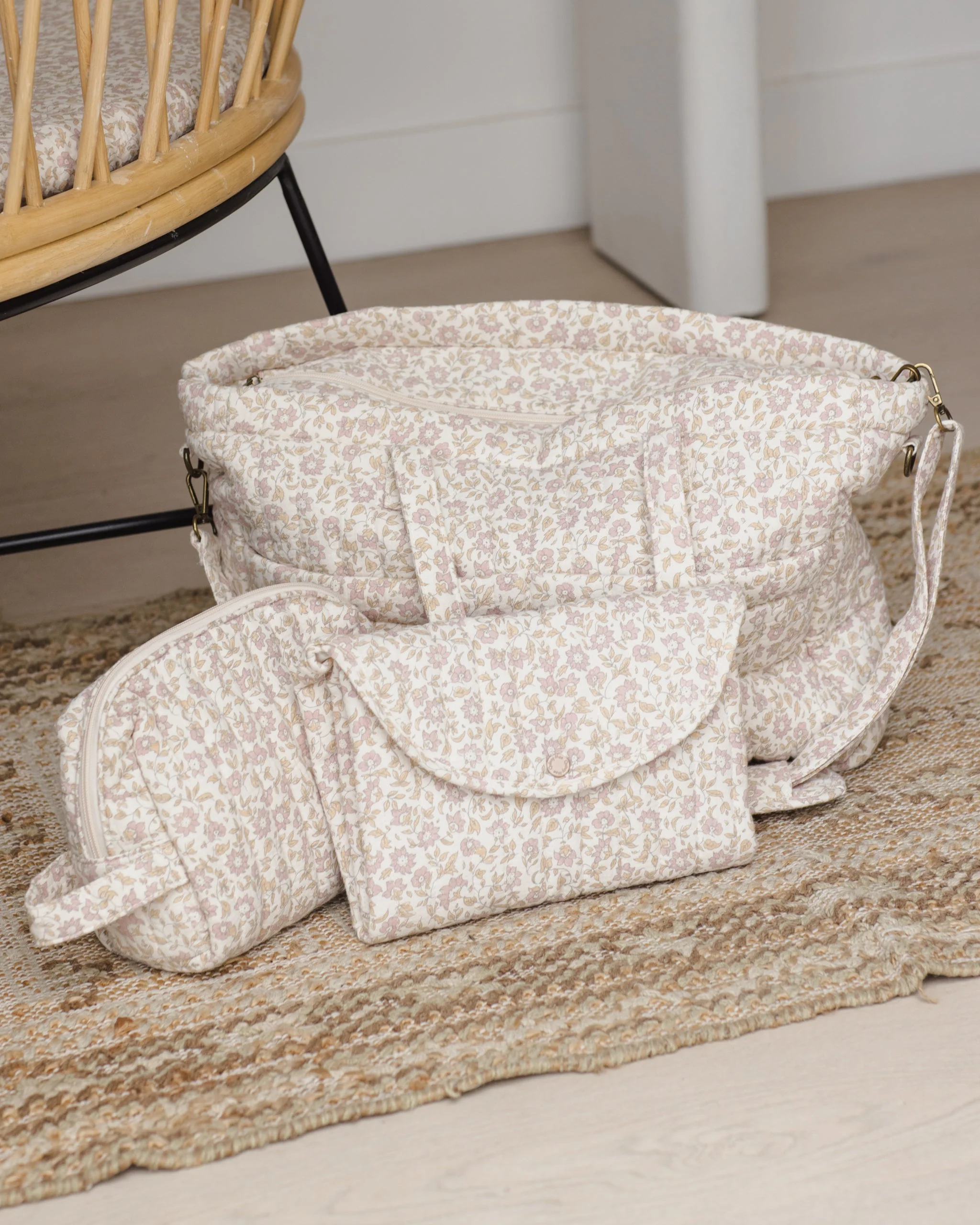 Diaper Bag + Changing Mat - Wildflower Woven by Quincy Mae - Image 2