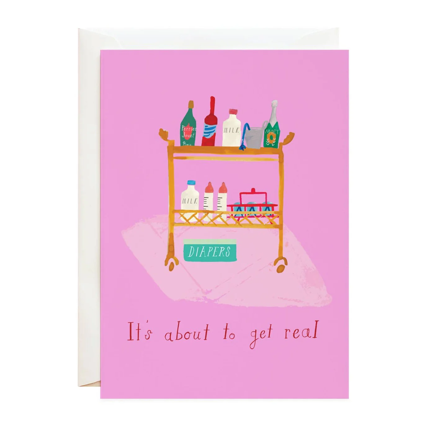Diapers on the Bar Cart Card by Mr. Boddington's Studio