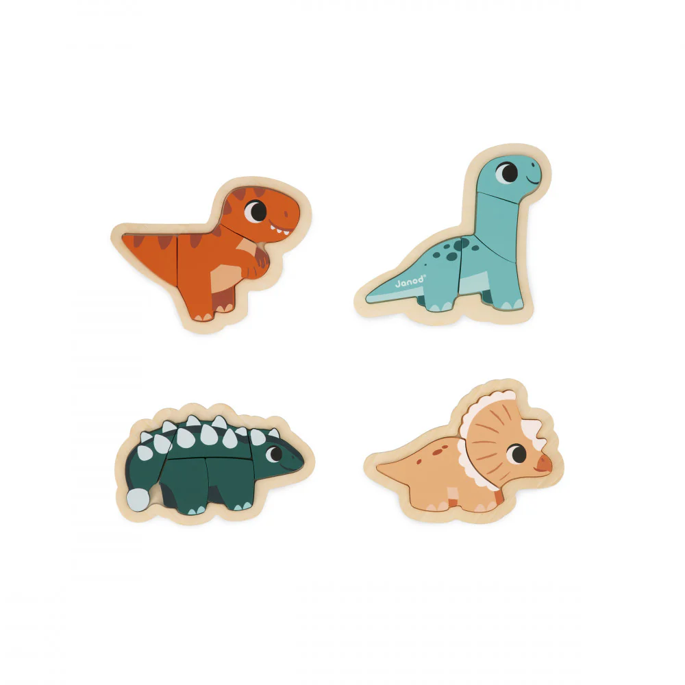 Dino 4 Progressive Puzzles by Janod