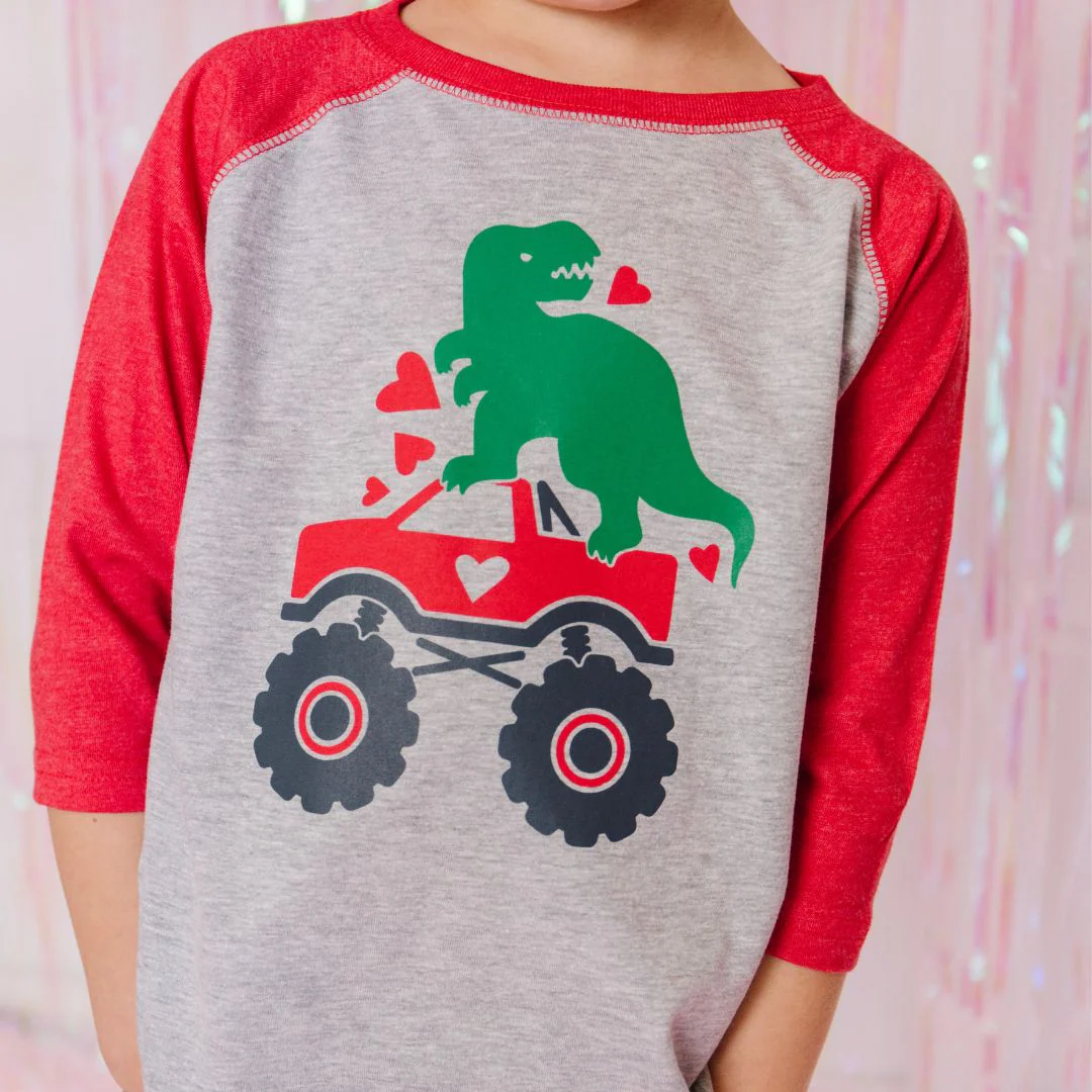 Dino Heart Crusher Tee - Grey/Red by Sweet Wink - Image 3