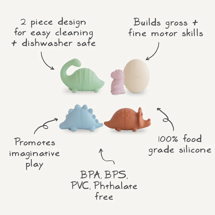 Dino Mold Free Bath Play Set - 4 Pack by Mushie & Co - Image 6