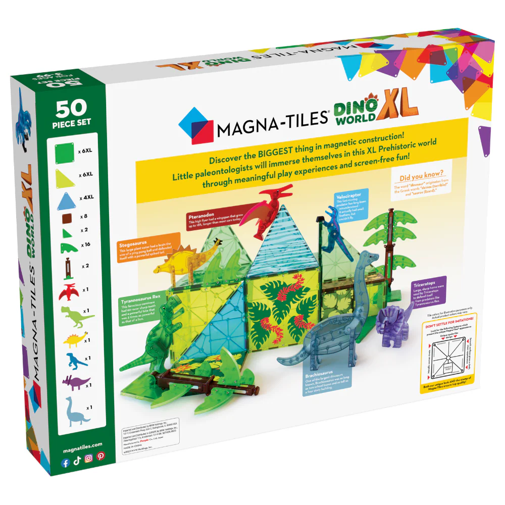 Dino World XL 50 Piece Set by Magna-Tiles - Image 8