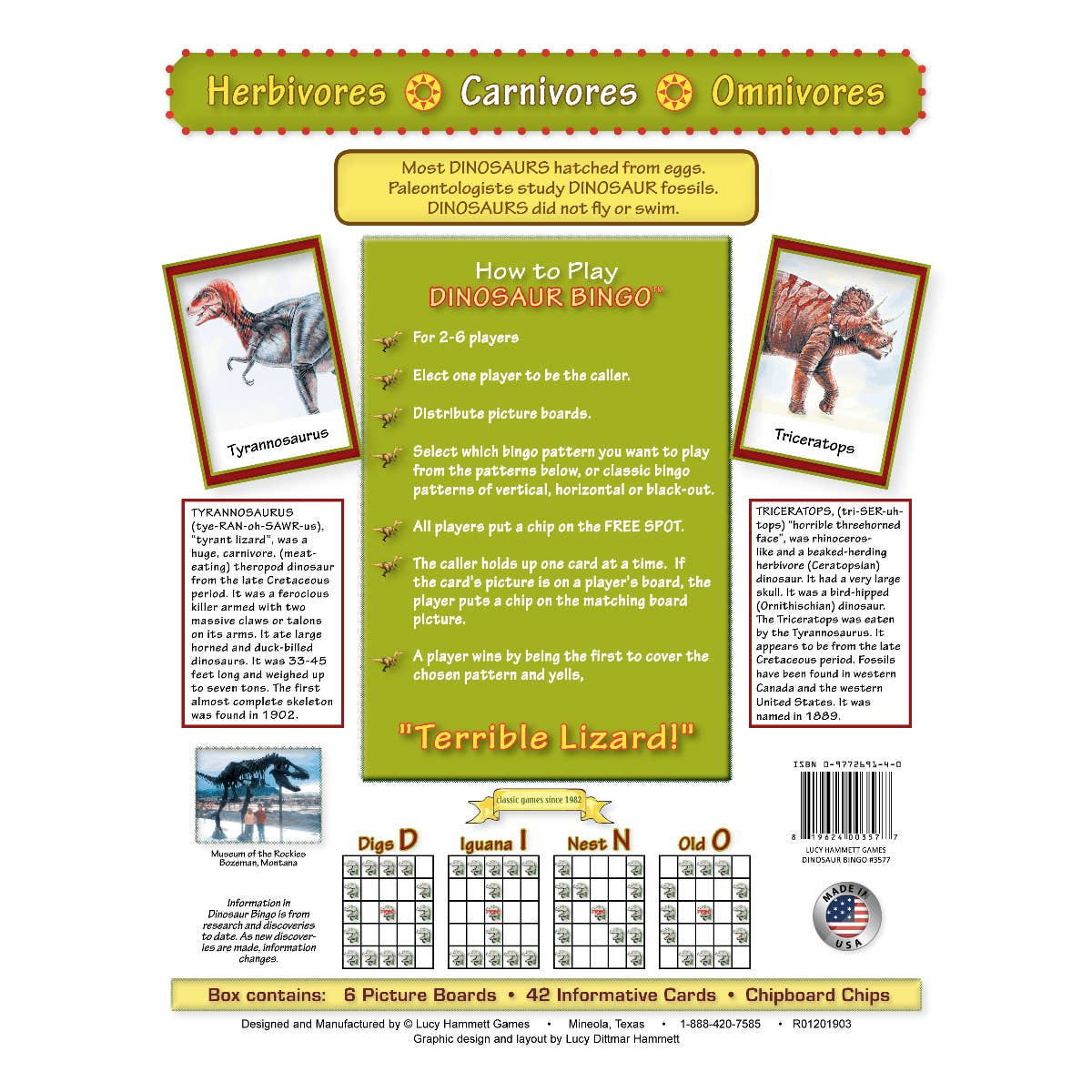 Dinosaur Bingo by Lucy Hammett Games - Image 2