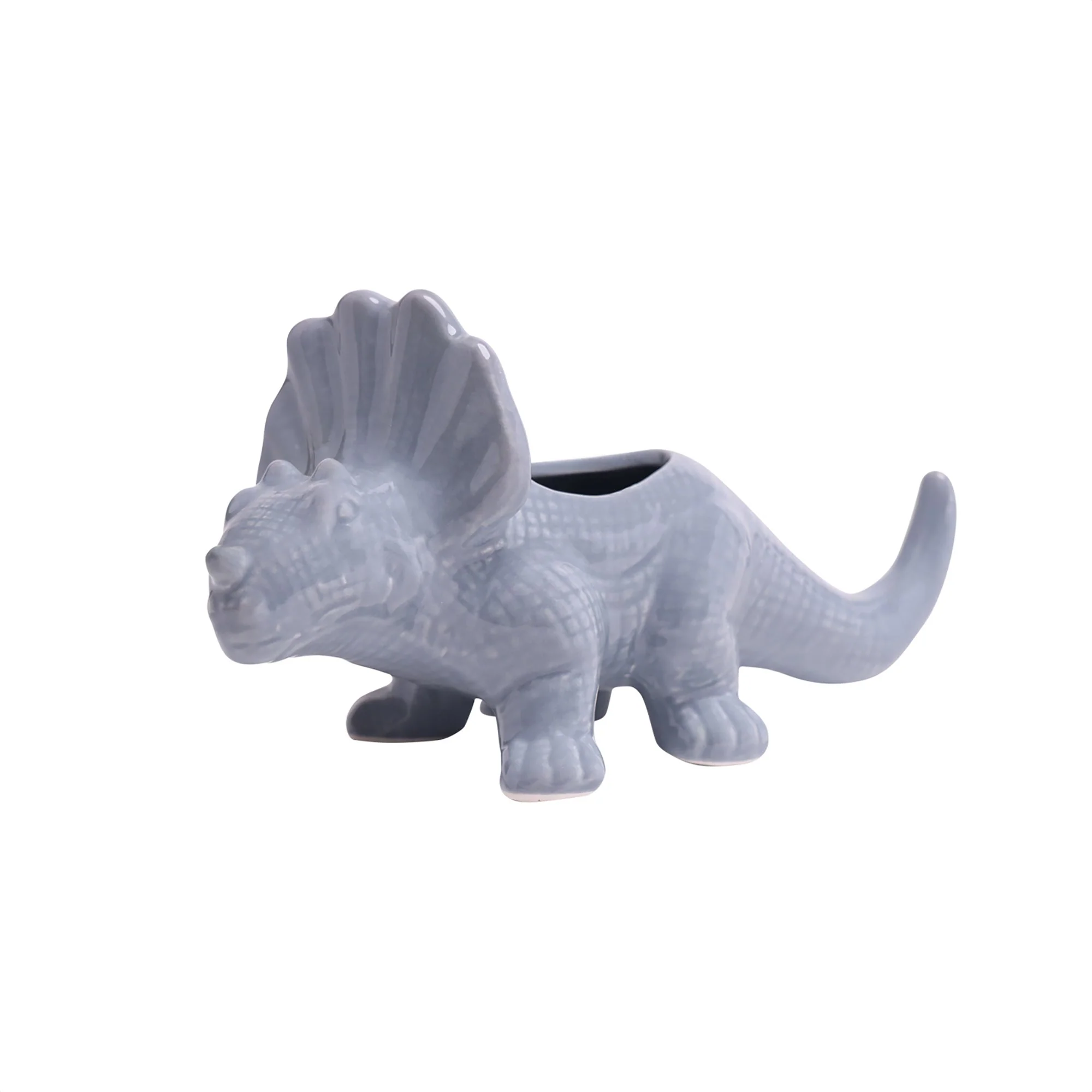 Dinosaur Ceramic Indoor Plant Pot For Succulents - Triceratops by Chive - Image 11