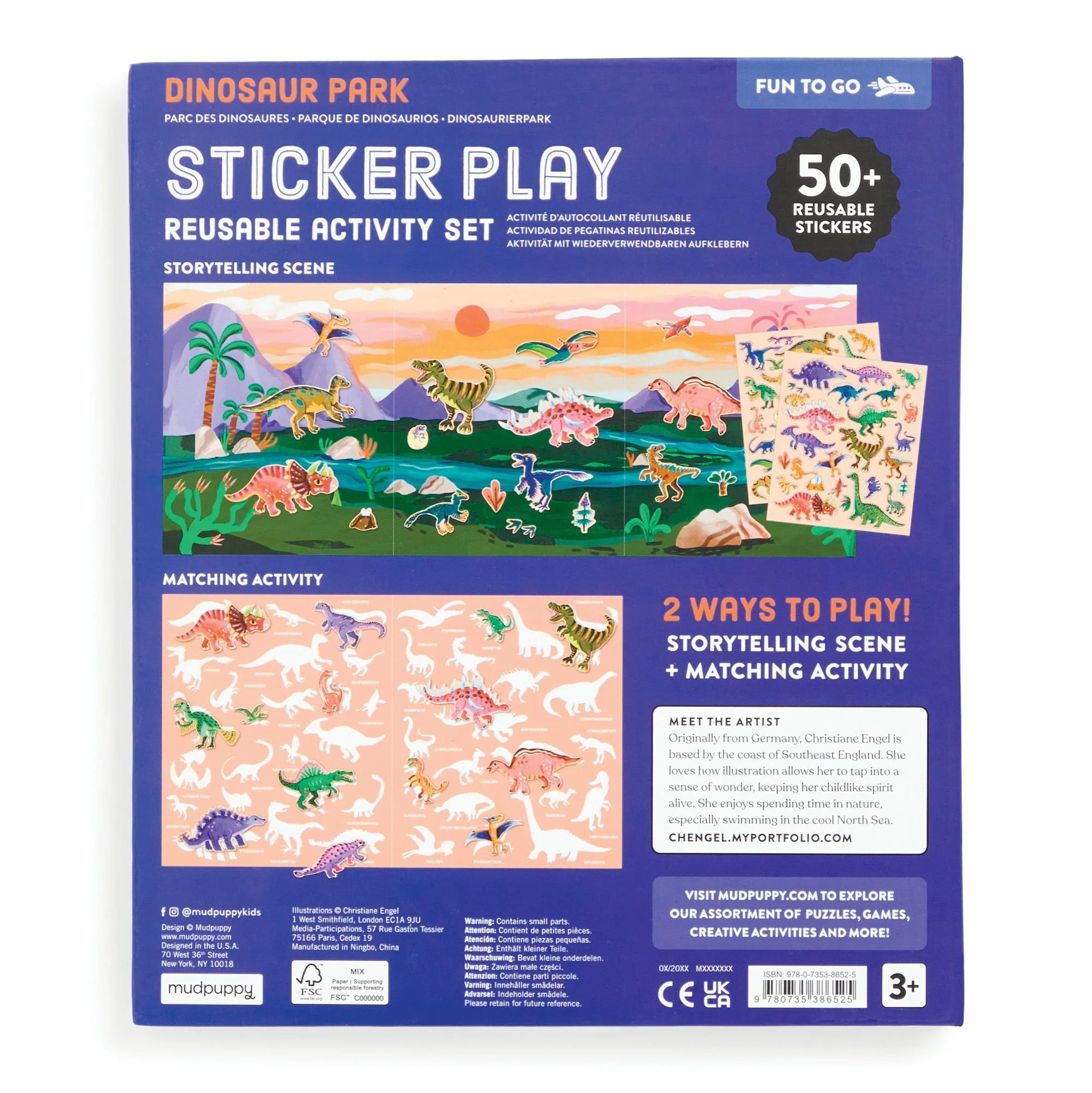 Dinosaur Park Sticker Play Reusable Activity Set by Mudpuppy - Image 10