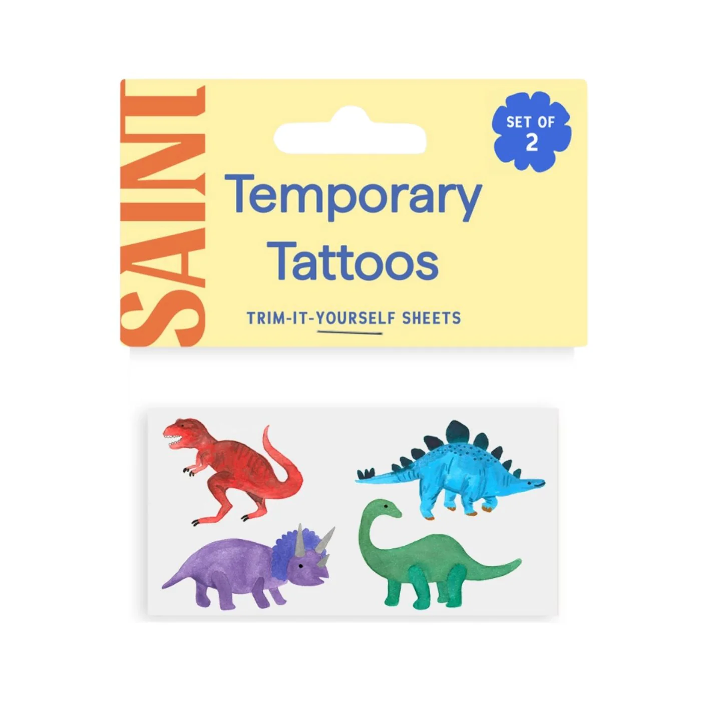 Dinosaurs Temporary Tattoos - Set of 2 by Saint Tattoos
