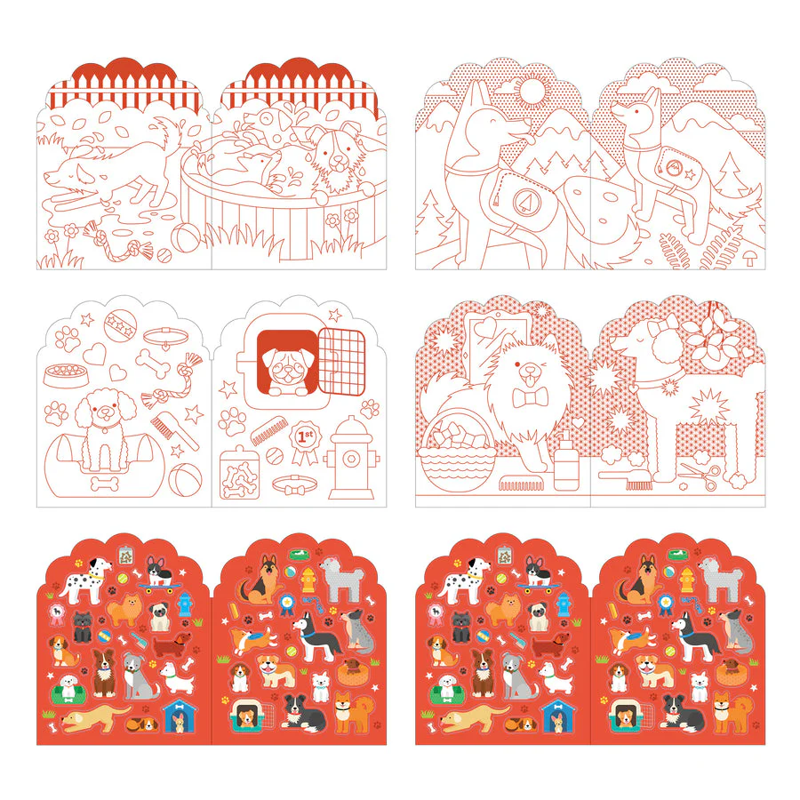 Dogs Coloring Book and Stickers by Petit Collage - Image 2