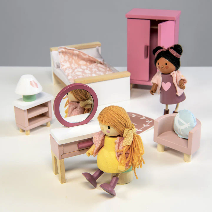 Dolls House Bedroom Wooden Furniture by Tender Leaf Toys - Image 4