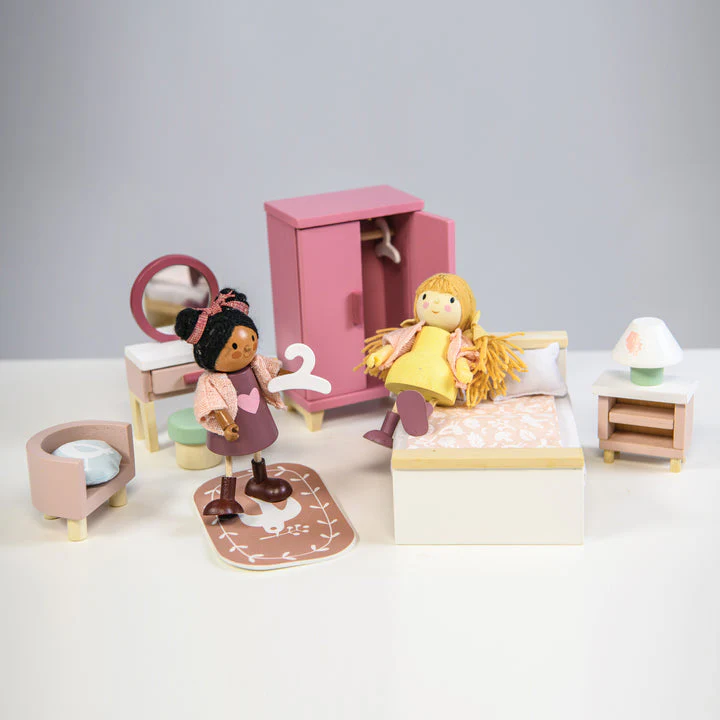 Dolls House Bedroom Wooden Furniture by Tender Leaf Toys - Image 5