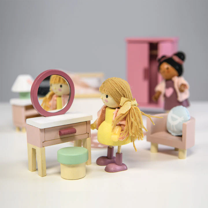 Dolls House Bedroom Wooden Furniture by Tender Leaf Toys - Image 6