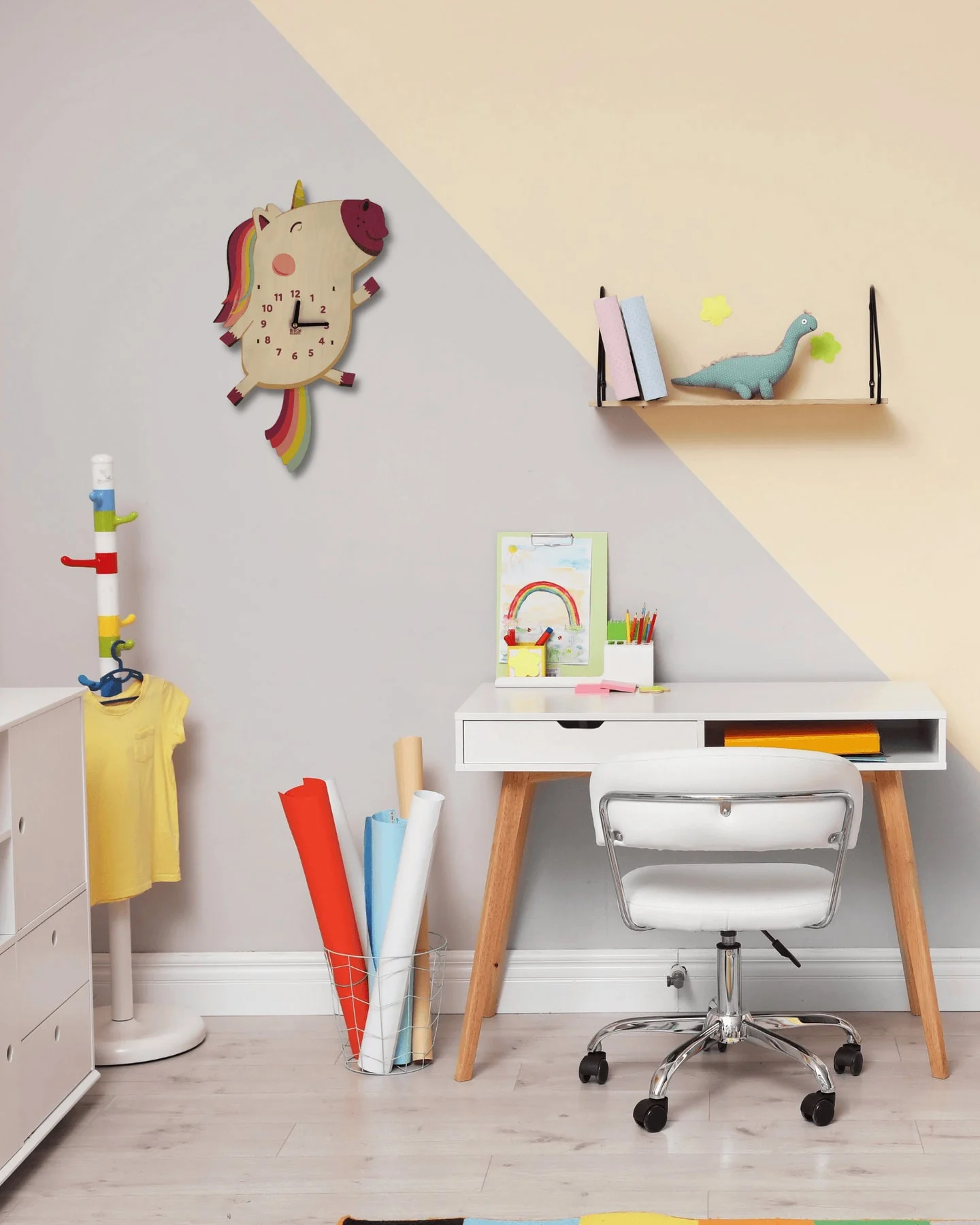 Dolly the Unicorn Double Pendulum Clock by Birch Robot - Image 3
