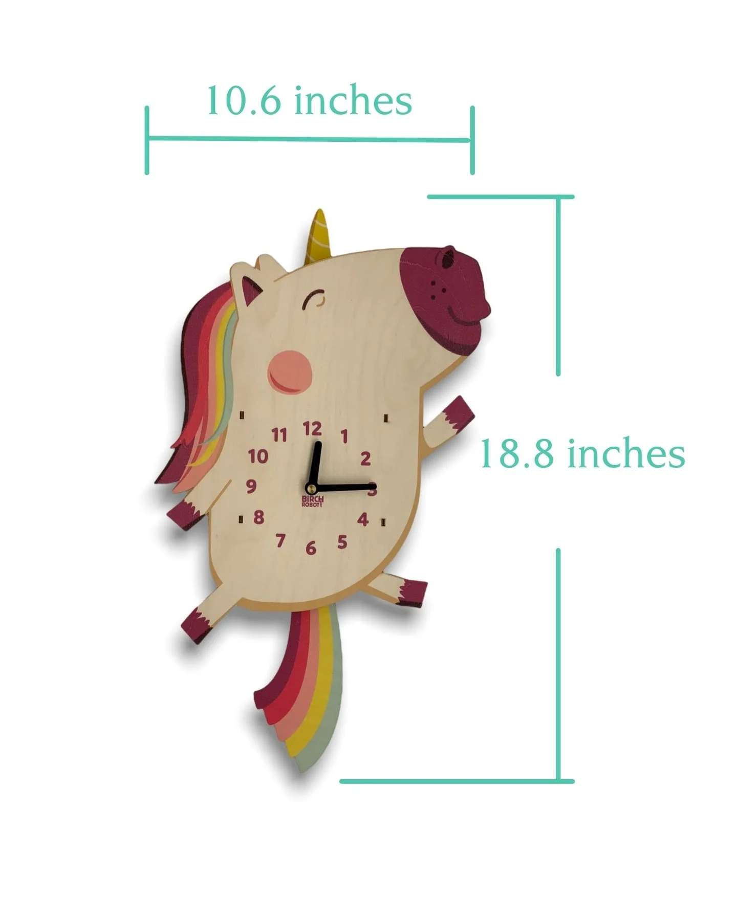 Dolly the Unicorn Double Pendulum Clock by Birch Robot - Image 5