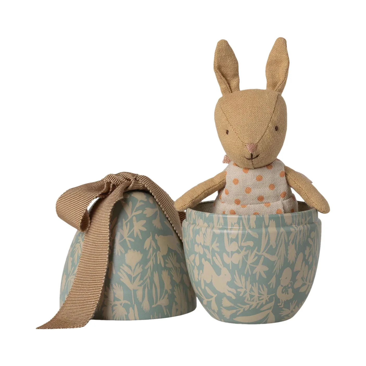 Easter Egg With Micro Rabbit, Small - Dusty Blue by Maileg