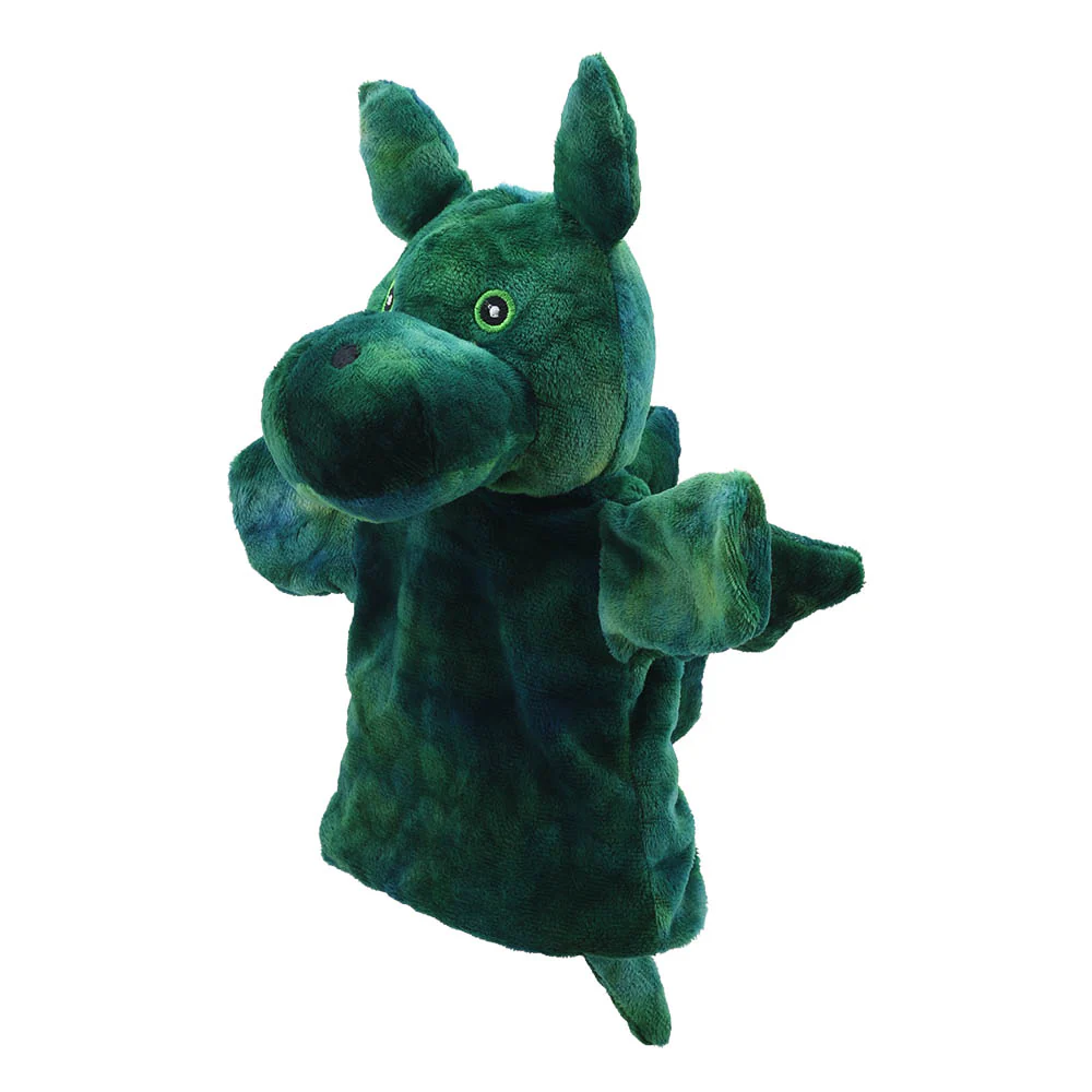 Eco Animal Buddies Hand Puppet - Green Dragon by The Puppet Company - Image 2