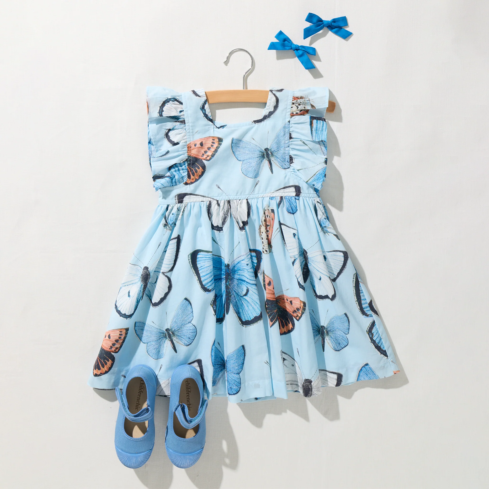 Elsie Dress - Blue Vintage Butterflies by Pink Chicken - Image 5