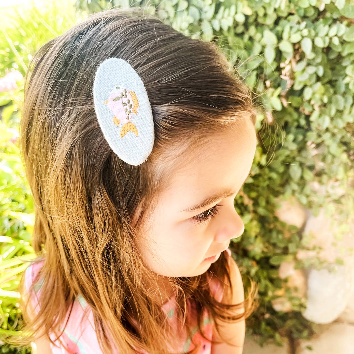 Embroidered Large Snap Hair Clips - Set of 3 by Baby Wisp - Image 3