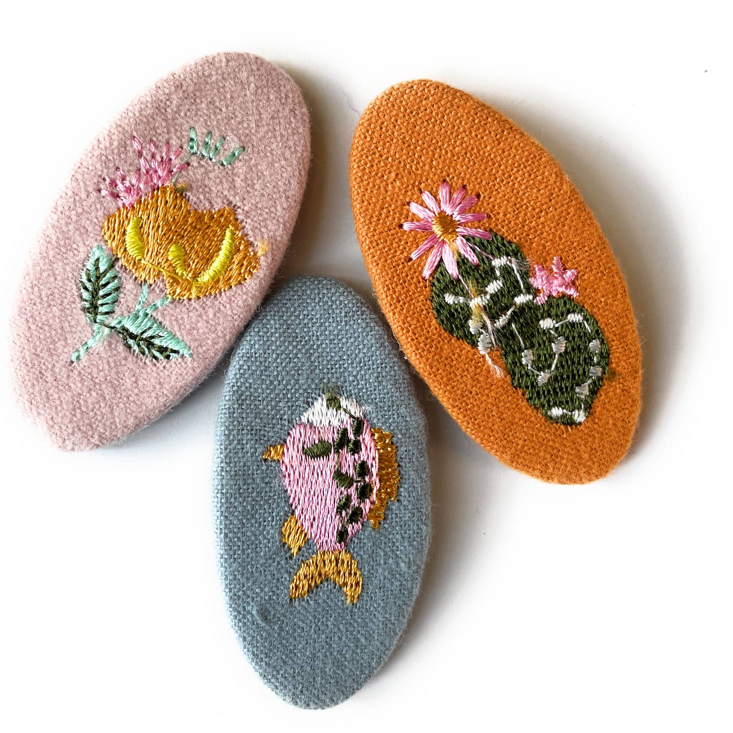 Embroidered Large Snap Hair Clips - Set of 3 by Baby Wisp - Image 6