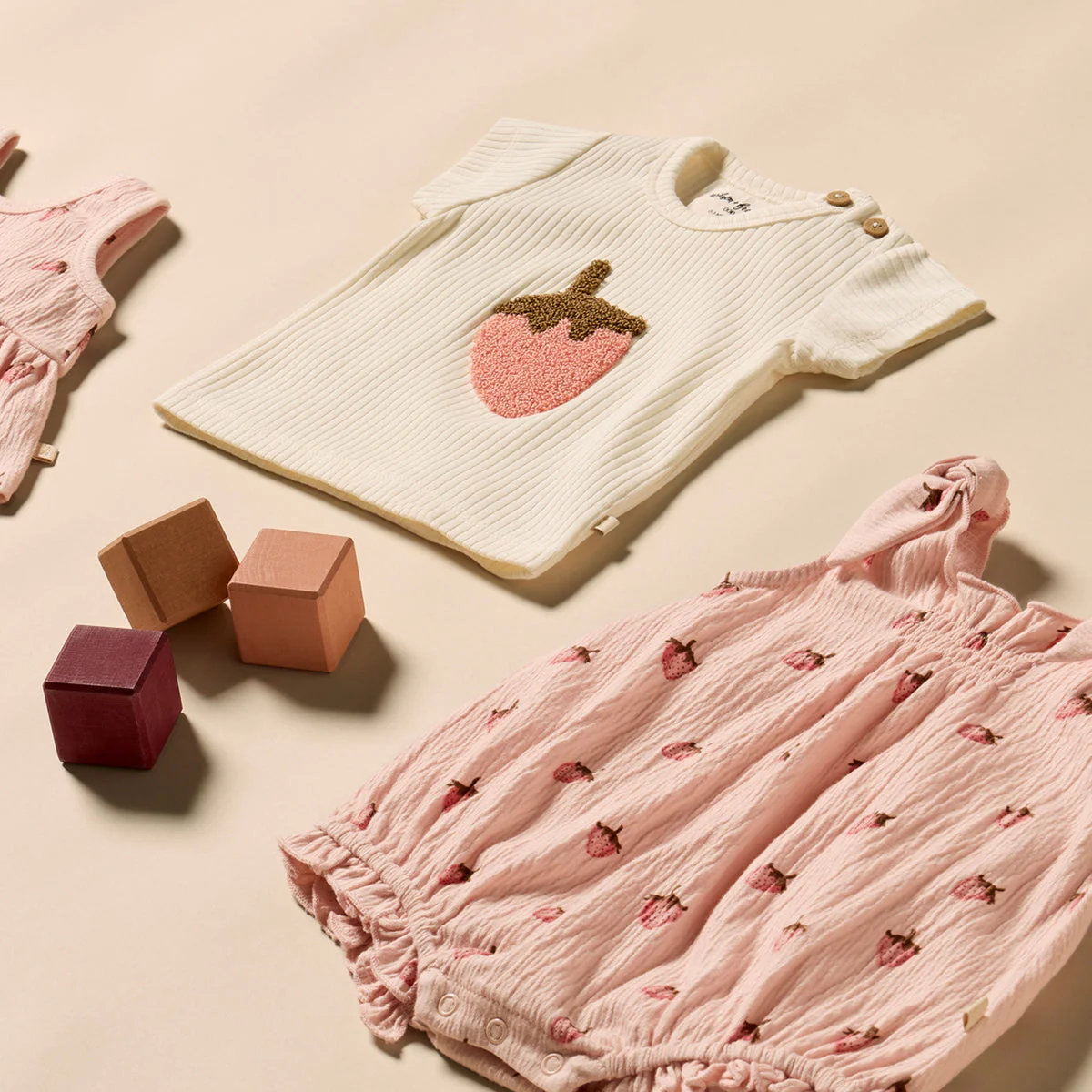 Embroidered Organic Tee - Strawberry Kisses by Wilson & Frenchy - Image 2