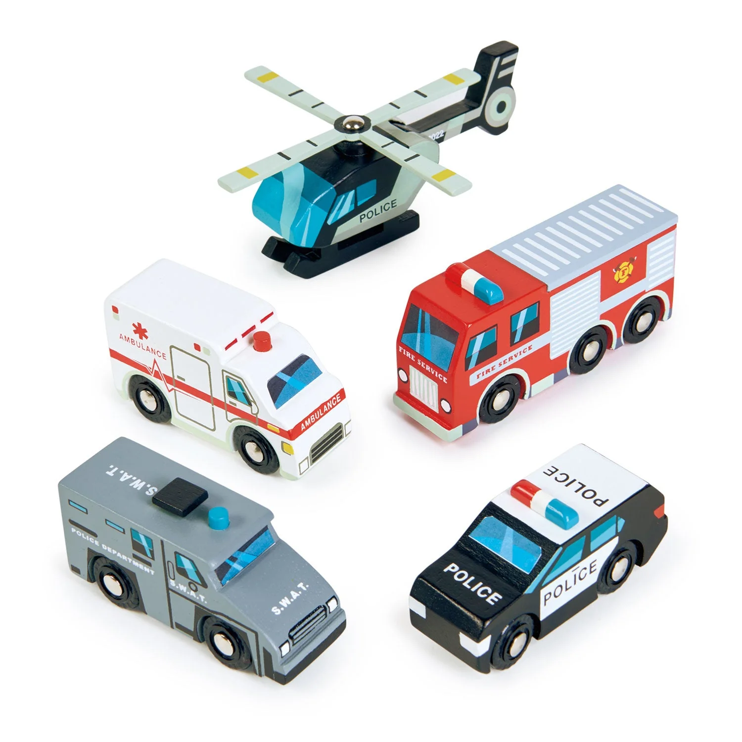 Emergency Vehicle Wooden Toy Set by Tender Leaf Toys - Image 2