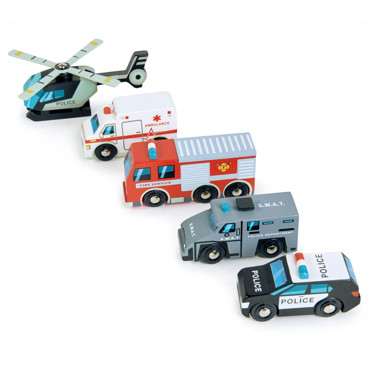 Emergency Vehicle Wooden Toy Set by Tender Leaf Toys - Image 3