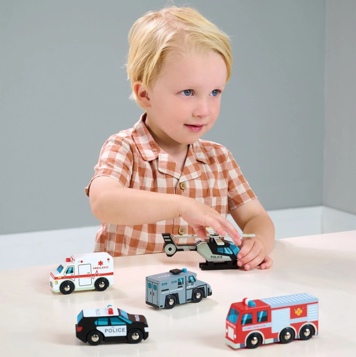 Emergency Vehicle Wooden Toy Set by Tender Leaf Toys - Image 4