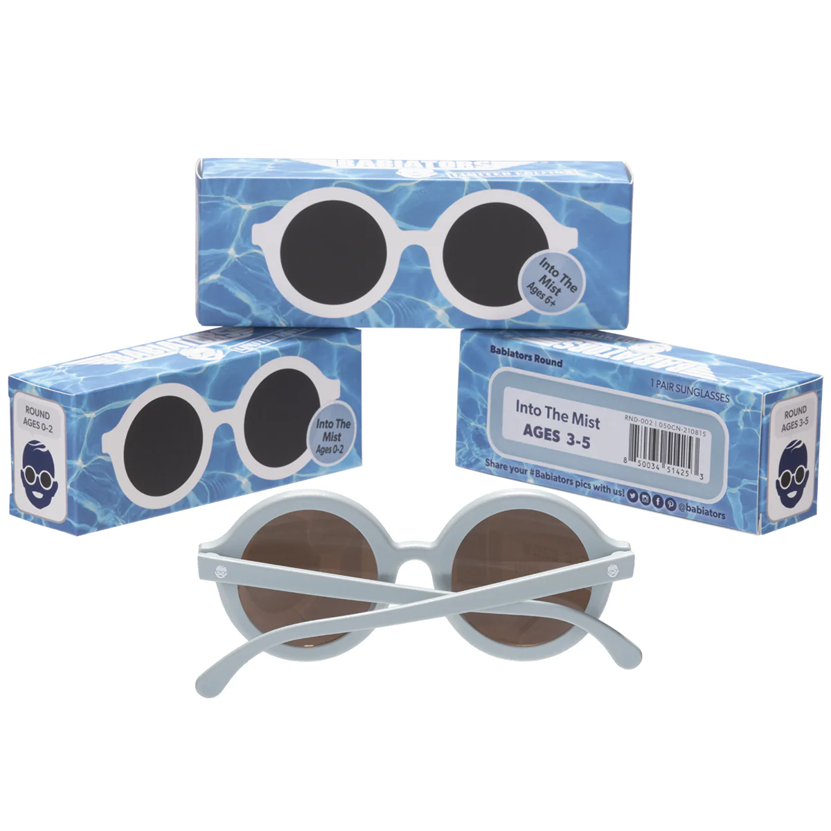 Euro Round Sunglasses - Into the Mist with Amber Lens by Babiators - Image 3