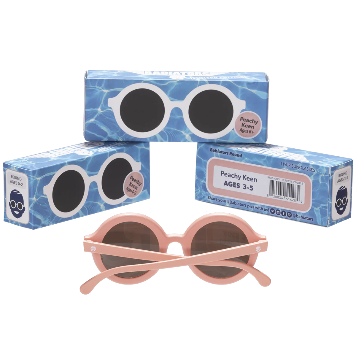 Euro Round Sunglasses - Peachy Keen with Amber Lens by Babiators - Image 3