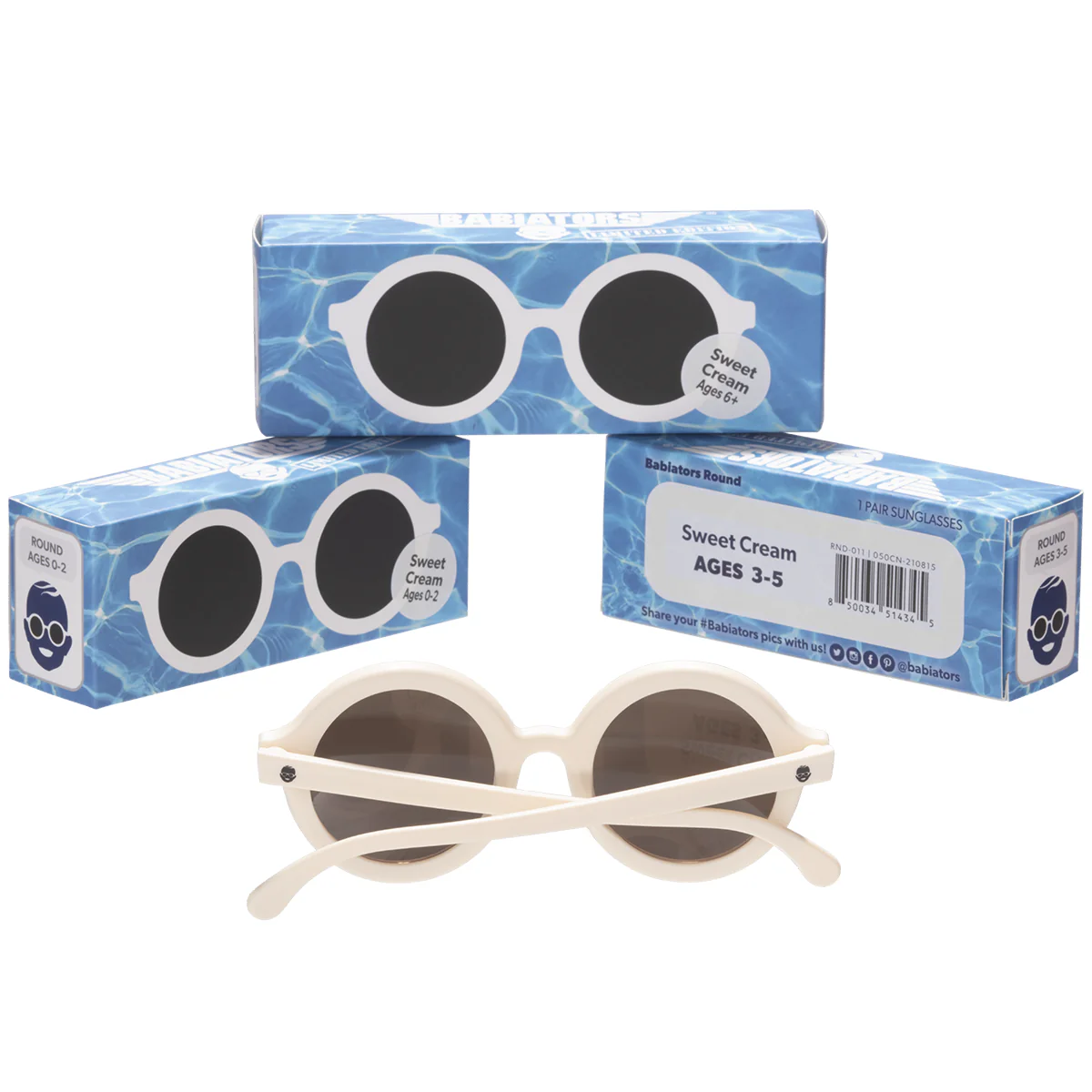 Euro Round Sunglasses - Sweet Cream with Amber Lens by Babiators - Image 3