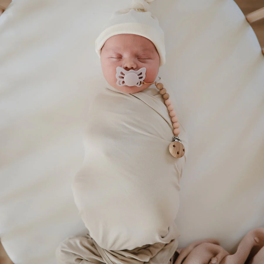 Eva Silicone Pacifier Clip - Blush by Mushie & Co - Image 2