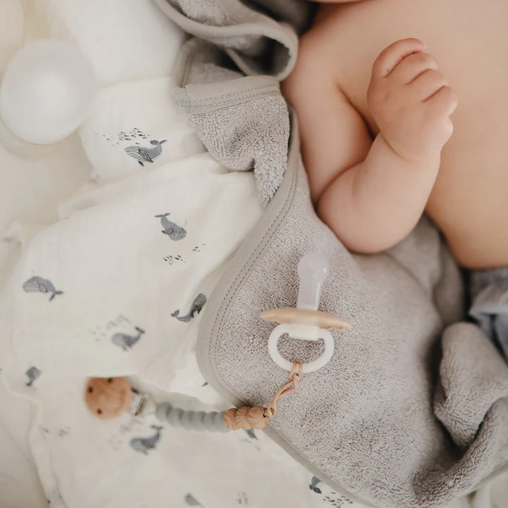 Eva Silicone Pacifier Clip - Stone by Mushie & Co - Image 2