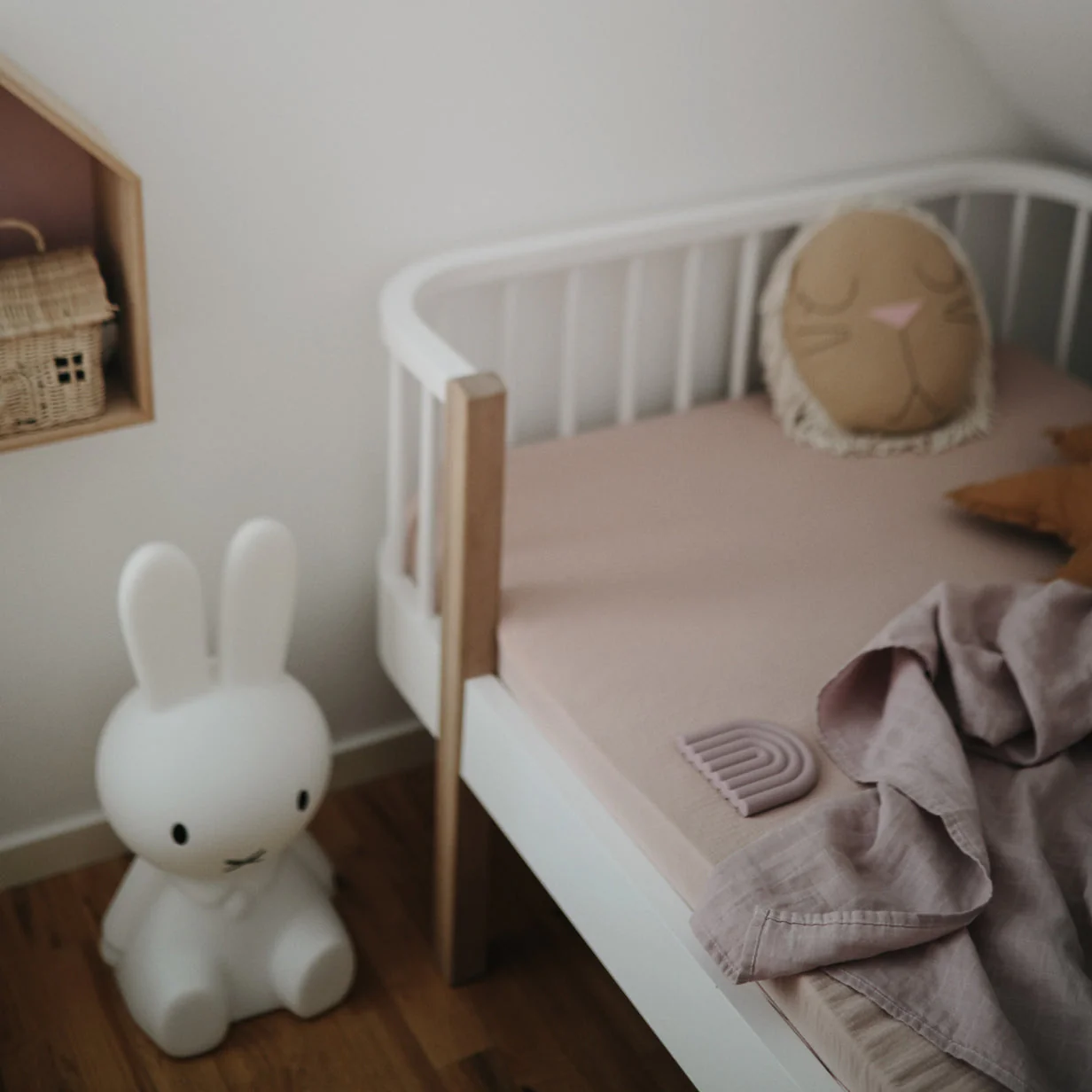 Extra Soft Muslin Crib Sheet - Blush by Mushie & Co - Image 3