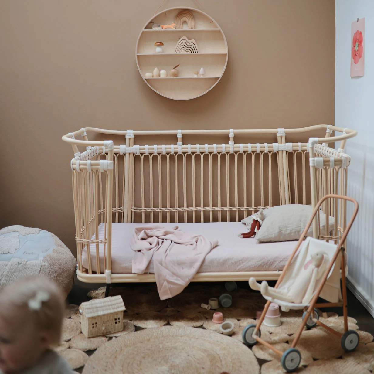 Extra Soft Muslin Crib Sheet - Blush by Mushie & Co - Image 4