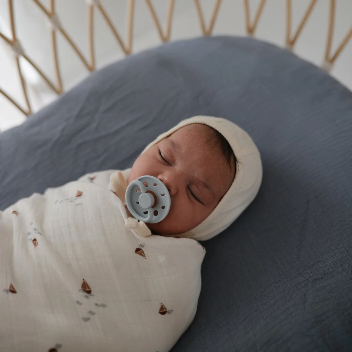 Extra Soft Muslin Crib Sheet - Tradewinds by Mushie & Co - Image 3
