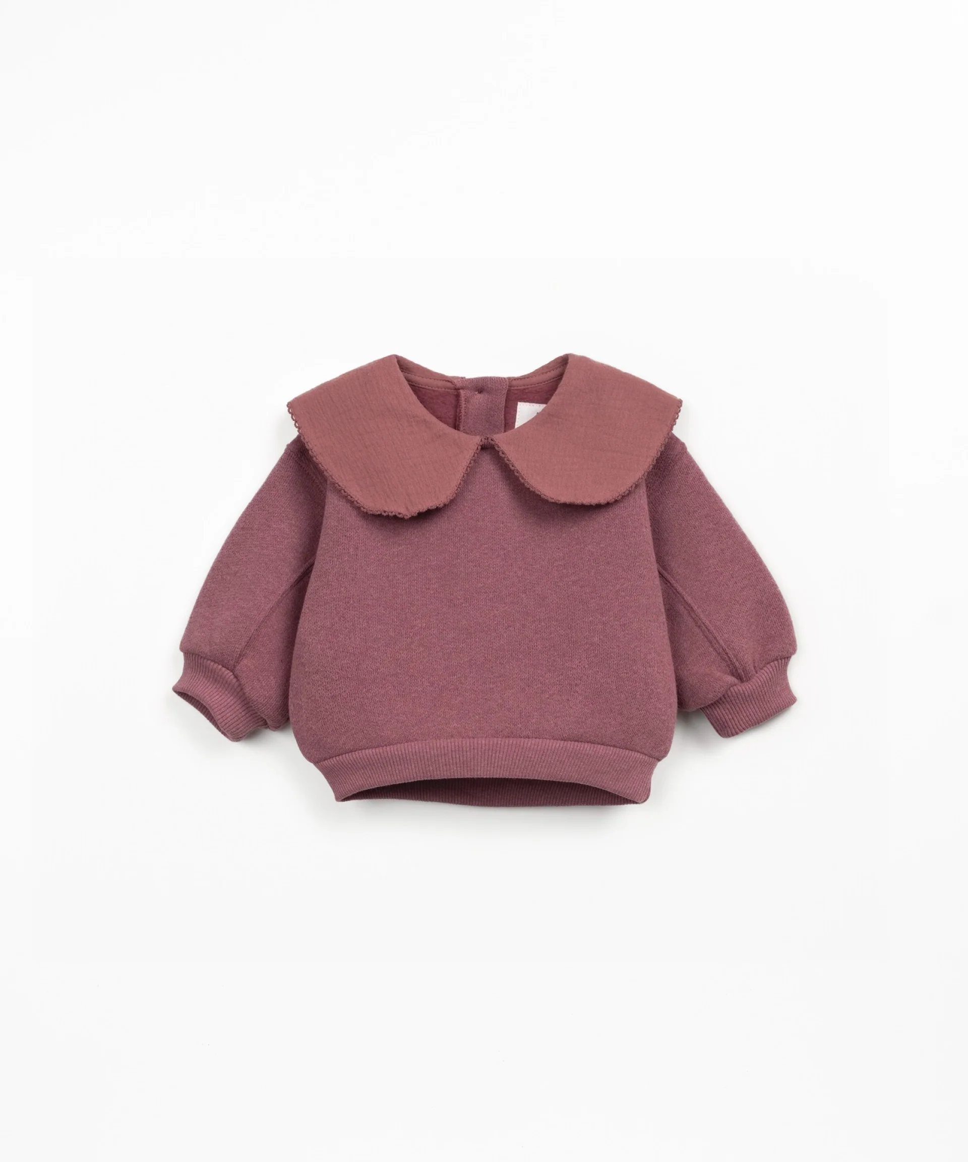 Eyelet Collar Sweatshirt - Dark Pink by Play Up - FINAL SALE