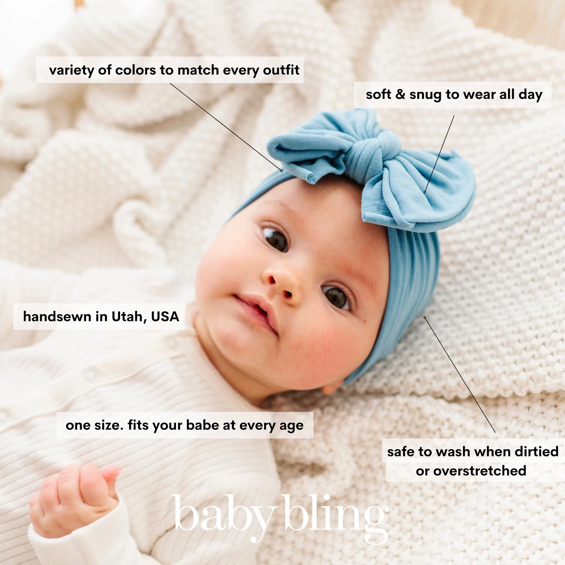 Fab-bow-lous Headband - Ivory by Baby Bling - Image 6