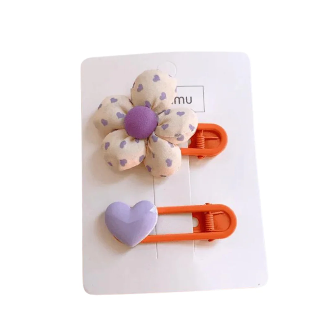 Fabric Flower Hair Clip Set by Miki Miette - Image 2
