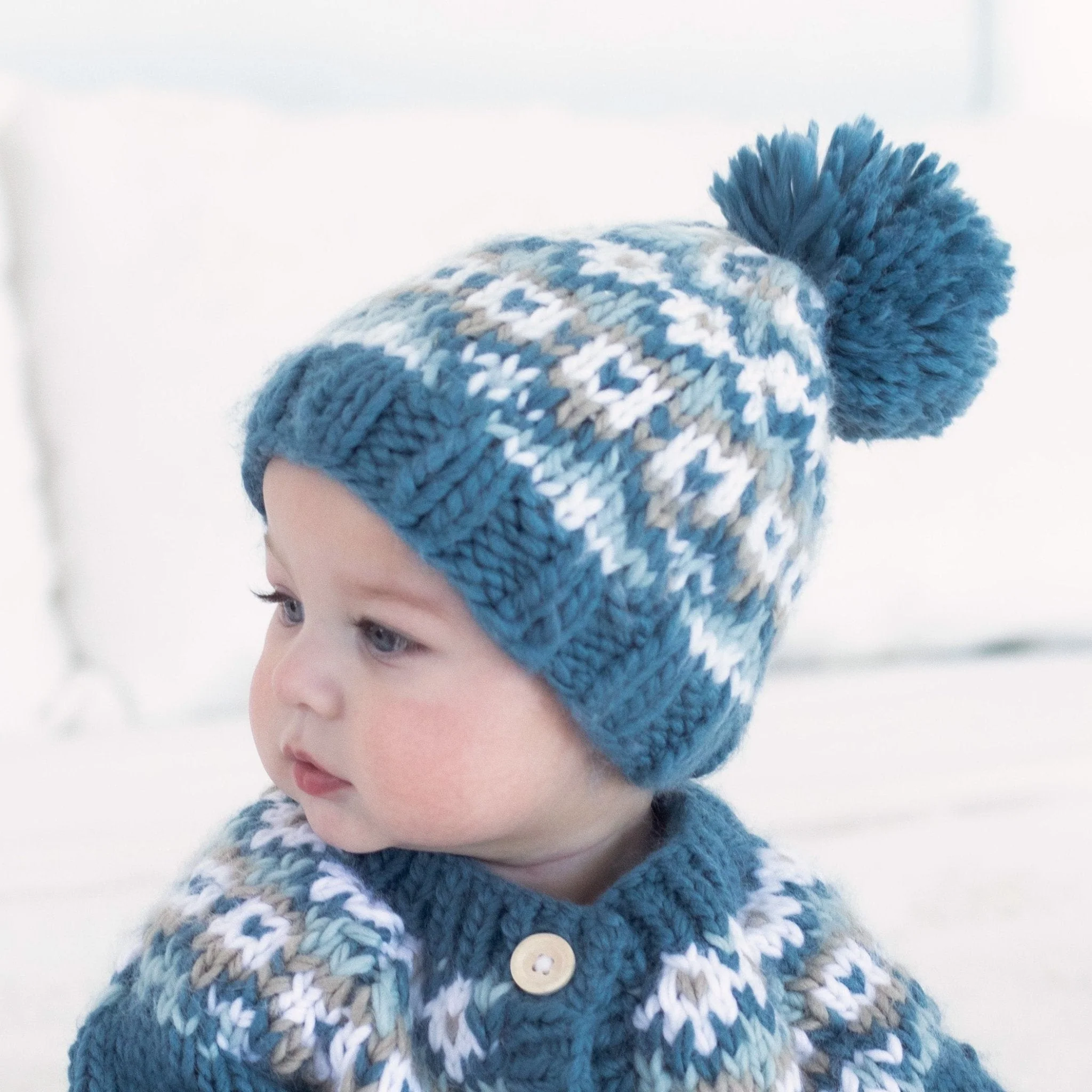 Fairisle Knit Hat - Slate by Huggalugs - Image 2