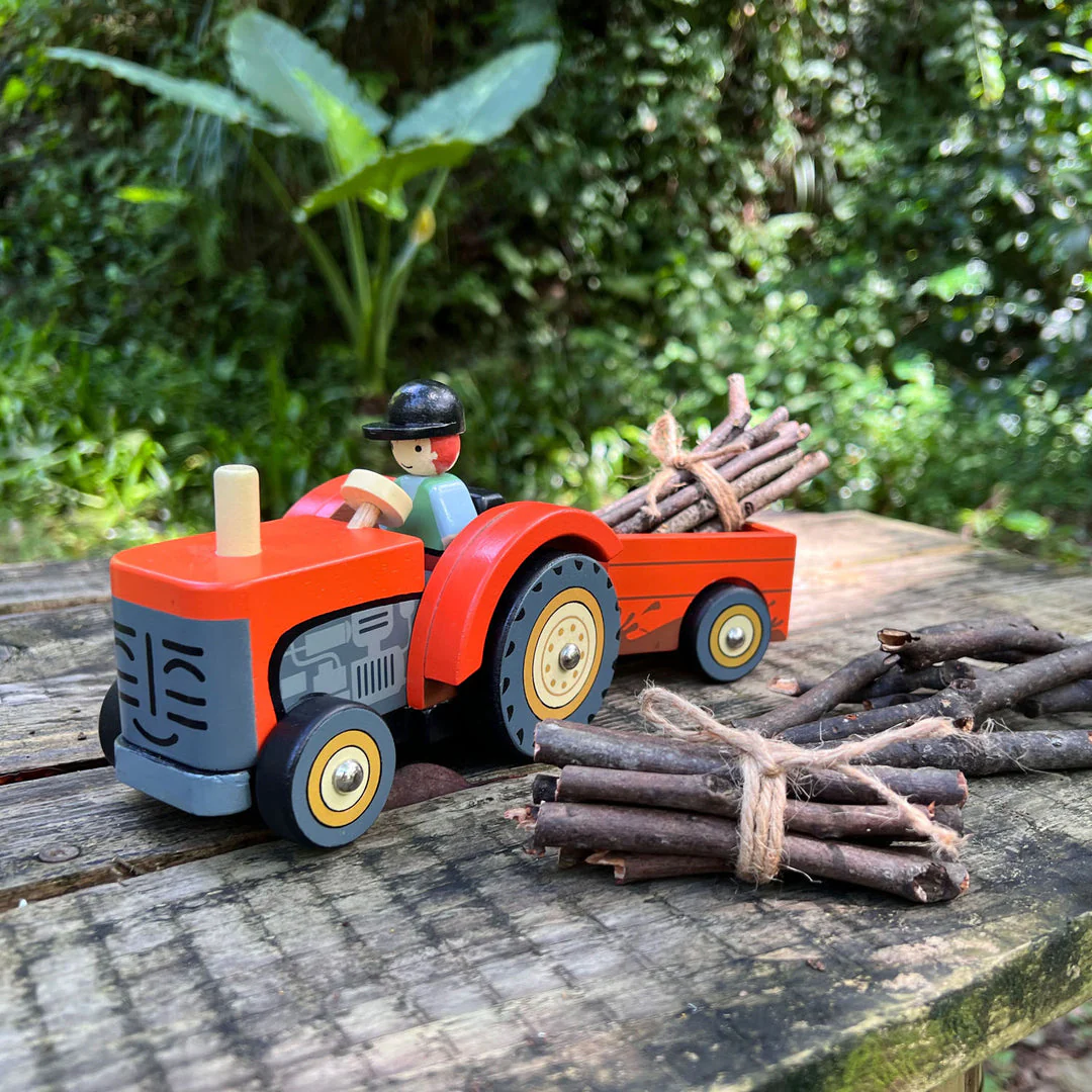 Farmyard Tractor Wooden Toy by Tender Leaf Toys - Image 3