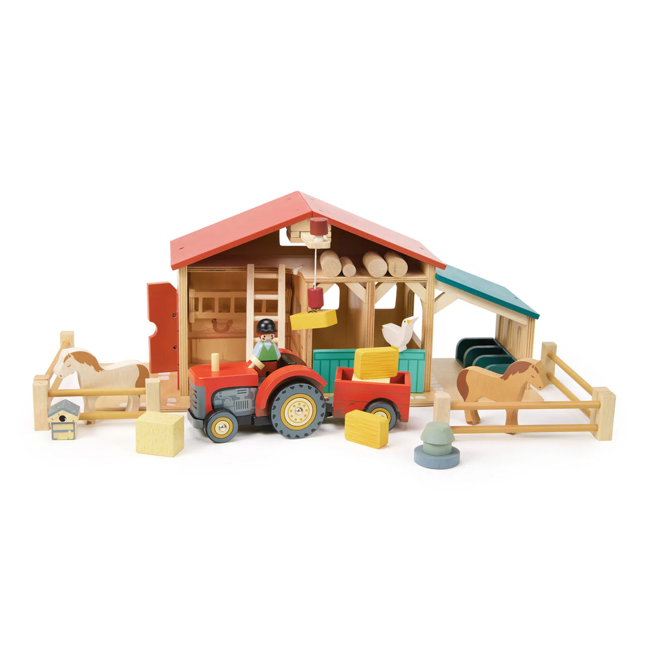 Farmyard Tractor Wooden Toy by Tender Leaf Toys - Image 6