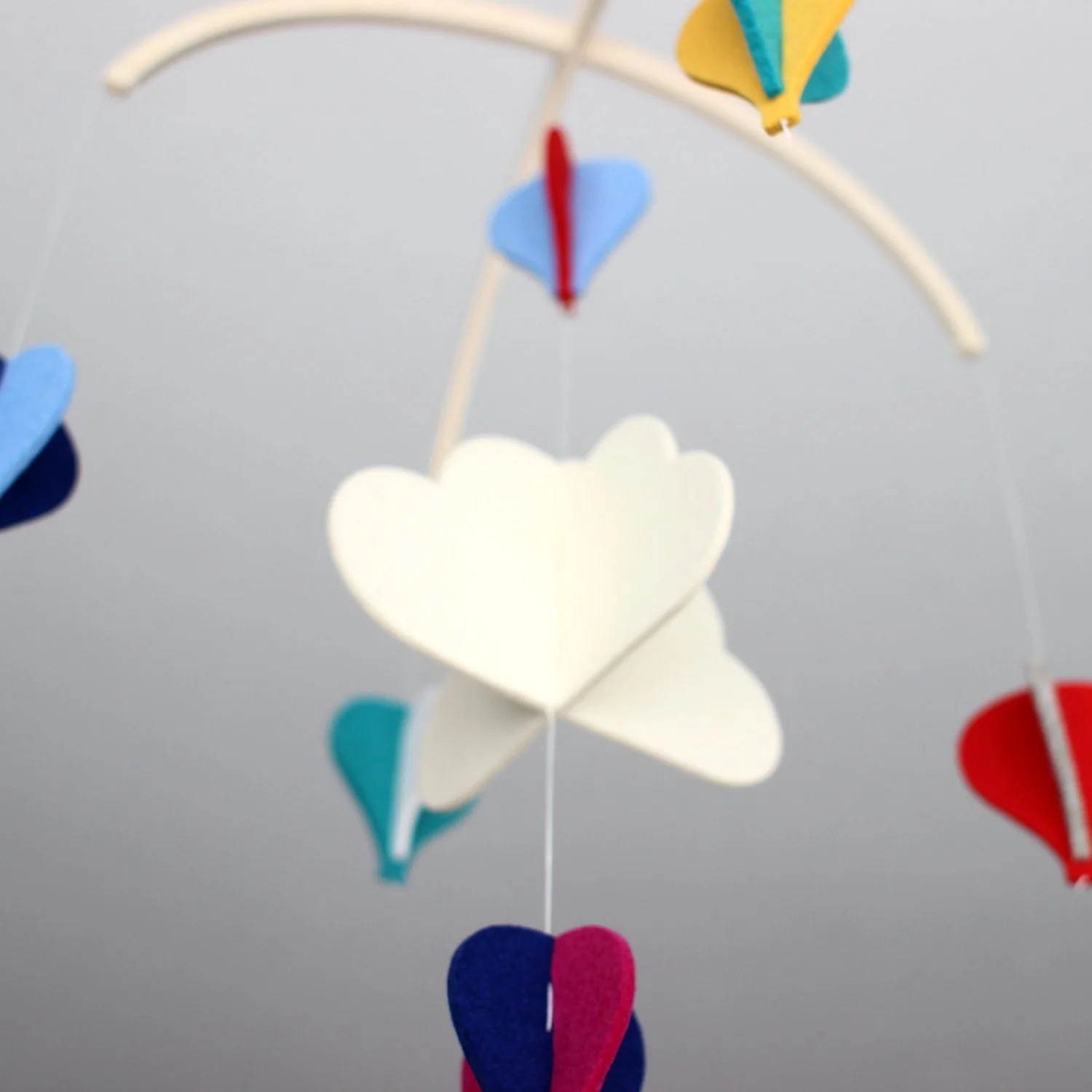 Felt Mobile - Rainbow Hot Air Balloons by Dundry Hill - Image 3