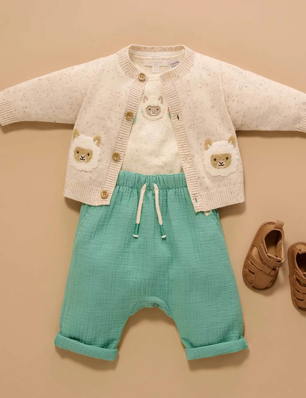 Fiesta Friends Cardigan - Llama by Purebaby - Image 2